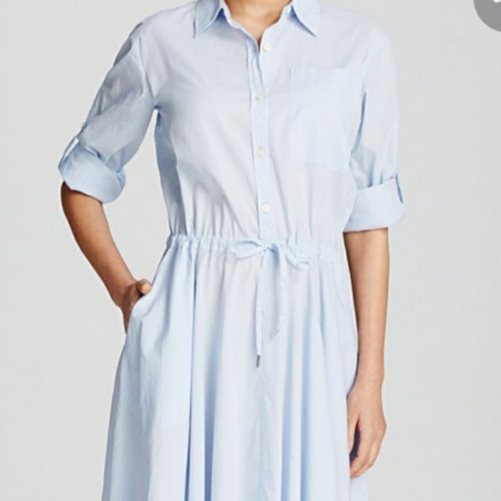 DKNY pale blue oxford midi shirtdress size 8